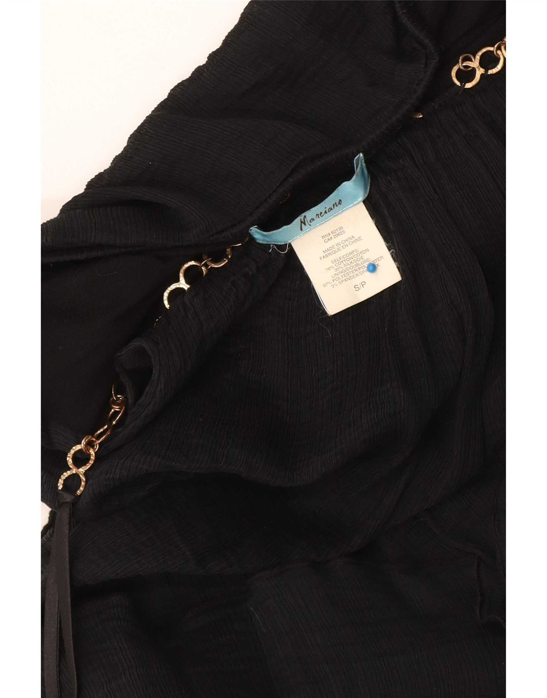 Marciano Γυναικεία Crop Cami Top UK 10 Small Black Cotton