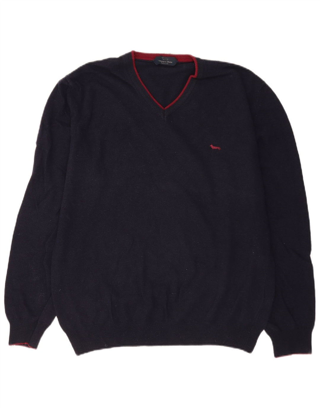 Ανδρικό πουλόβερ Harmont & Blaine με V λαιμόκοψη XL Μαλλί Navy Blue