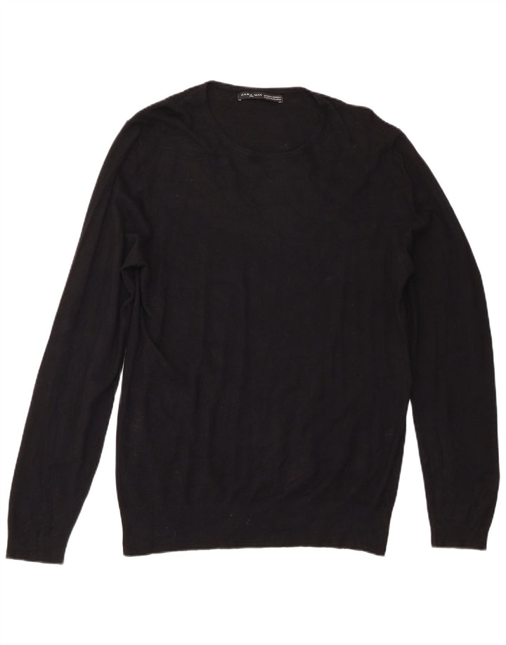 Ανδρικό πουλόβερ Zara Crew Neck Jumper XL Μαύρο