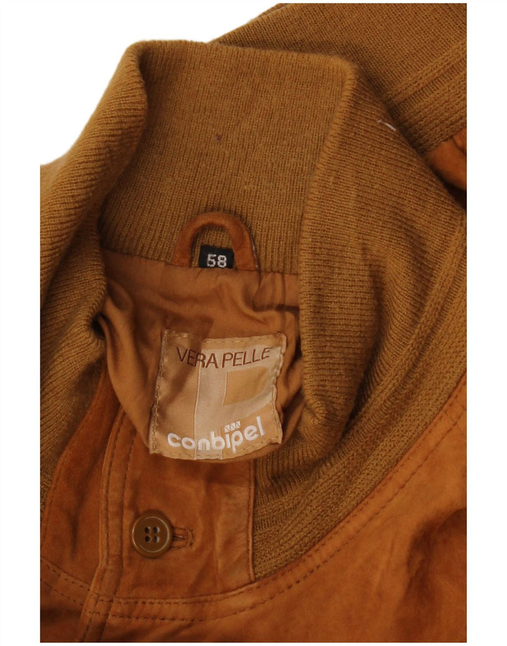 CONBIPEL Ανδρικό Suede Bomber Jacket IT 58 2XL Καφέ Δερμάτινο