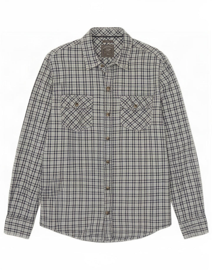 Fat Face Ανδρικό Slim Fit Πουκάμισο μεγάλο μπλε βαμβακερό Gingham