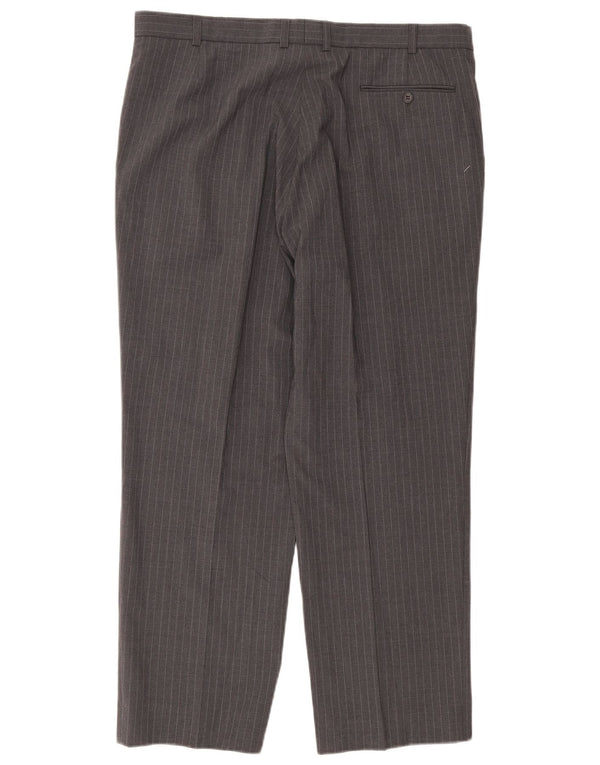 Ανδρικό ίσιο παντελόνι Marks & Spencer W38 L29 Grey Pinstripe