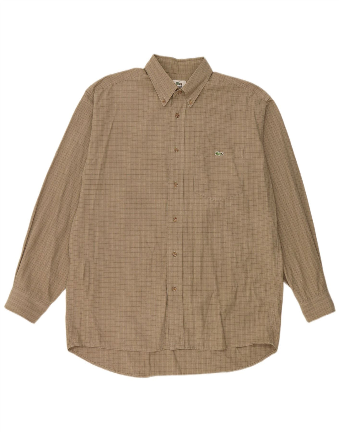 Ανδρικό πουκάμισο Lacoste νούμερο 40 Medium Beige Check Cotton