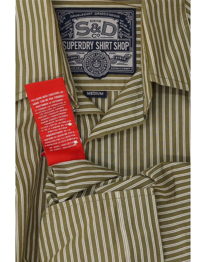 Ανδρικό πουκάμισο SUPERDRY Βαμβακερό μεσαίο χακί ριγέ