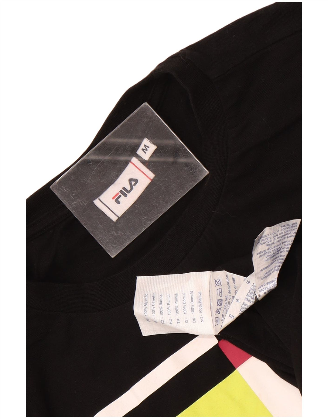 Ανδρικό γραφικό T-Shirt Fila Top Μεσαίο μαύρο βαμβακερό