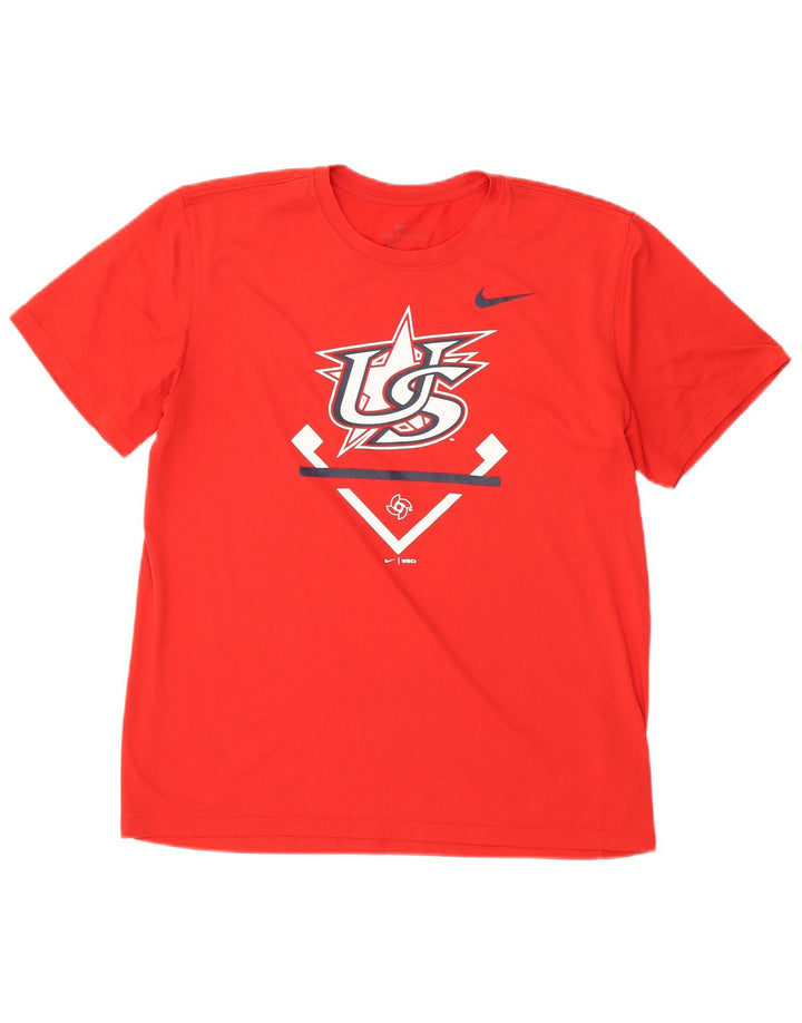 NIKE Mens USA Baseball Graphic T-Shirt Top Large Red