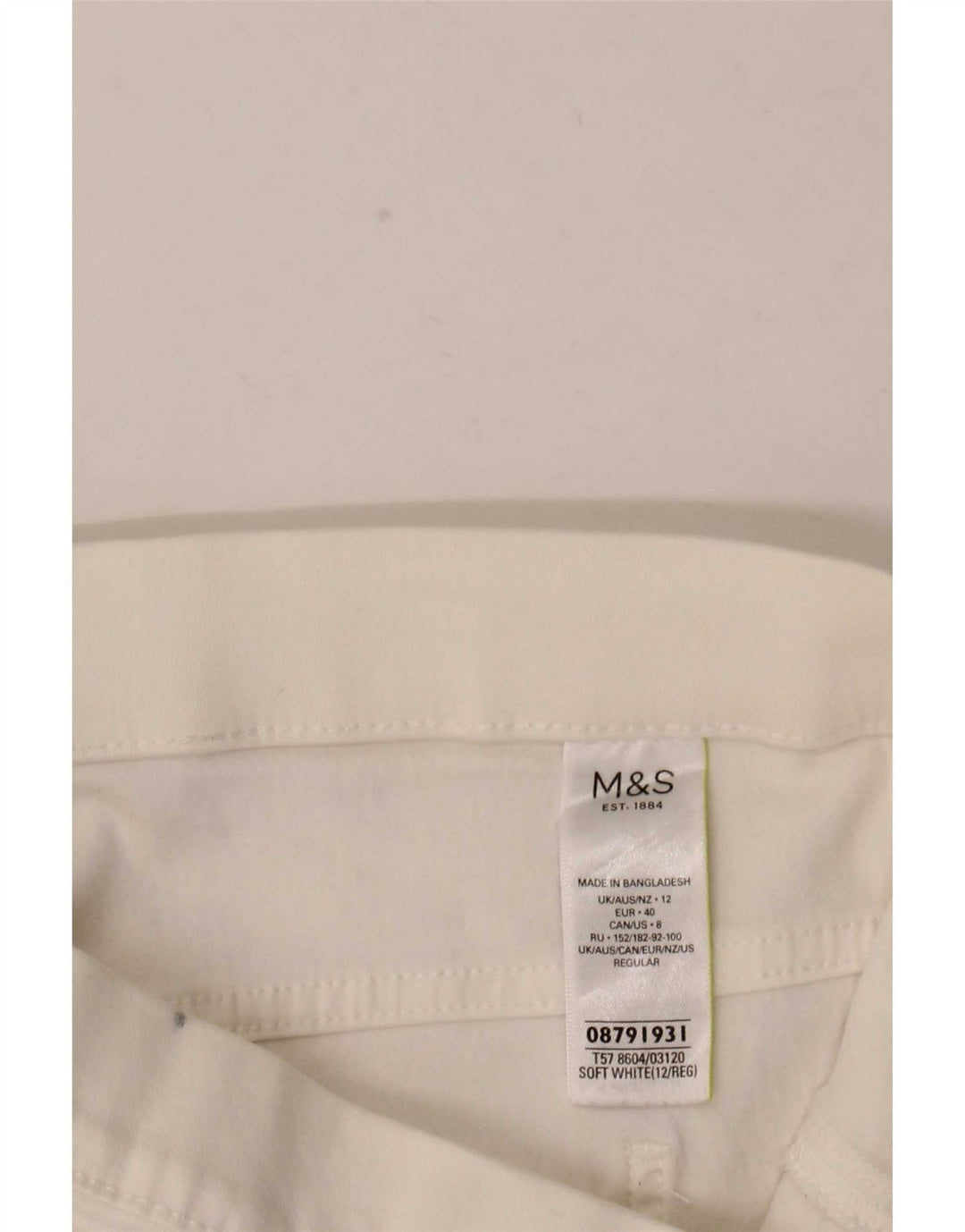 Marks & Spencer Γυναικεία Jegging Τζιν UK 12 Medium W32 L28 Λευκό βαμβακερό