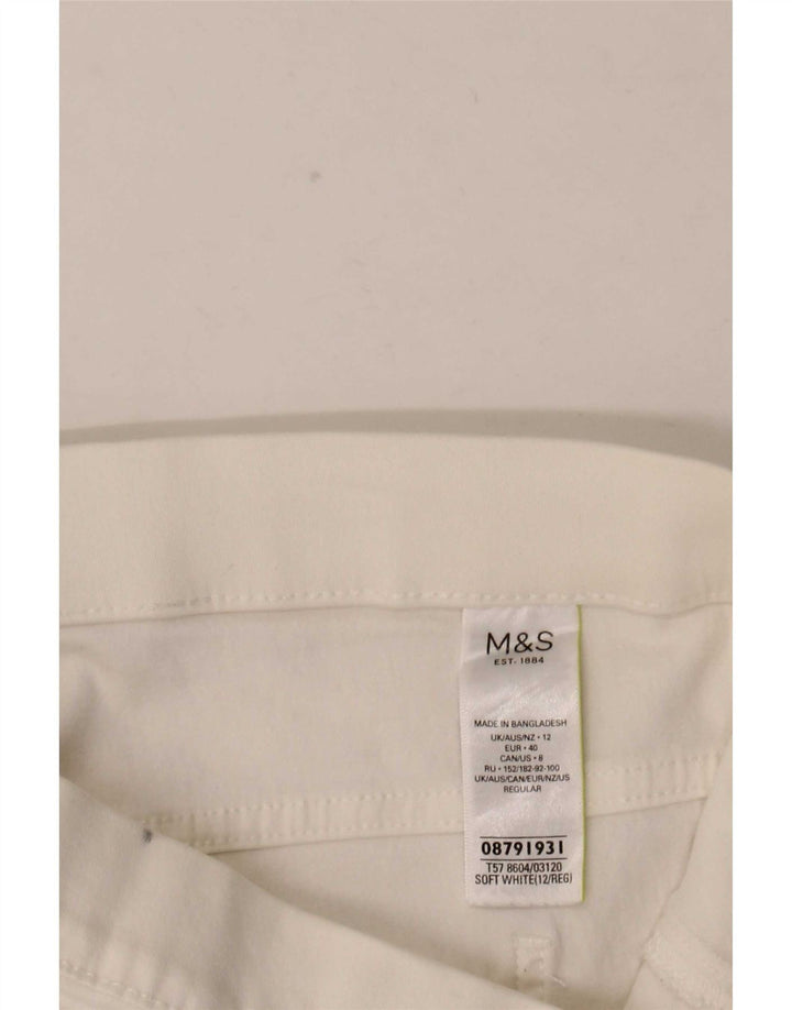 Marks & Spencer Γυναικεία Jegging Τζιν UK 12 Medium W32 L28 Λευκό βαμβακερό