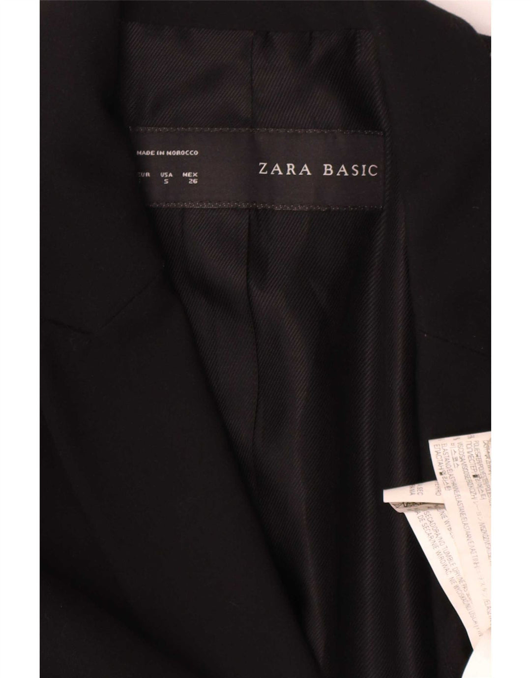 Zara Γυναικείο Μπουφάν 1 Κουμπί Blazer UK 10 Small Black Polyester