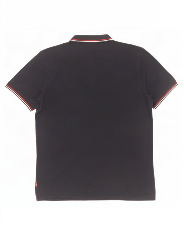 Ανδρικό μπλουζάκι πόλο Superdry XL Navy Blue ριγέ βαμβακερό