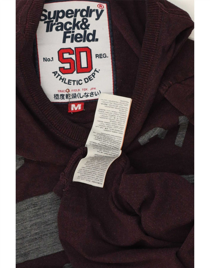 Ανδρικό γραφικό μπλουζάκι Superdry Top από μεσαίο μπορντό βαμβάκι