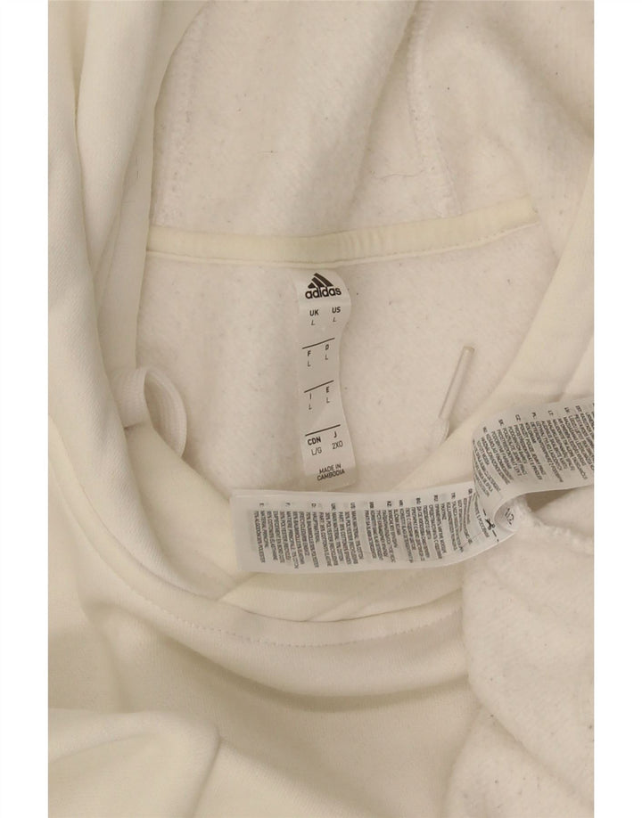 Adidas Ανδρικό Hoodie Jumper μεγάλο λευκό βαμβακερό