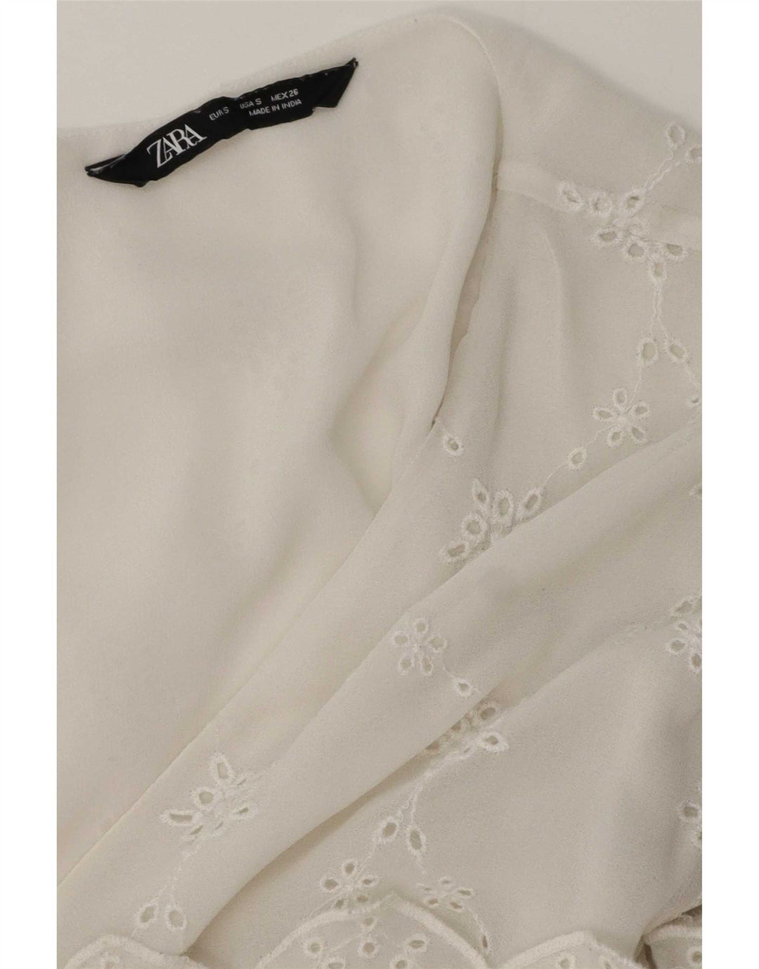 Zara Γυναικεία Μπλούζα Τοπ UK 10 Small White Floral