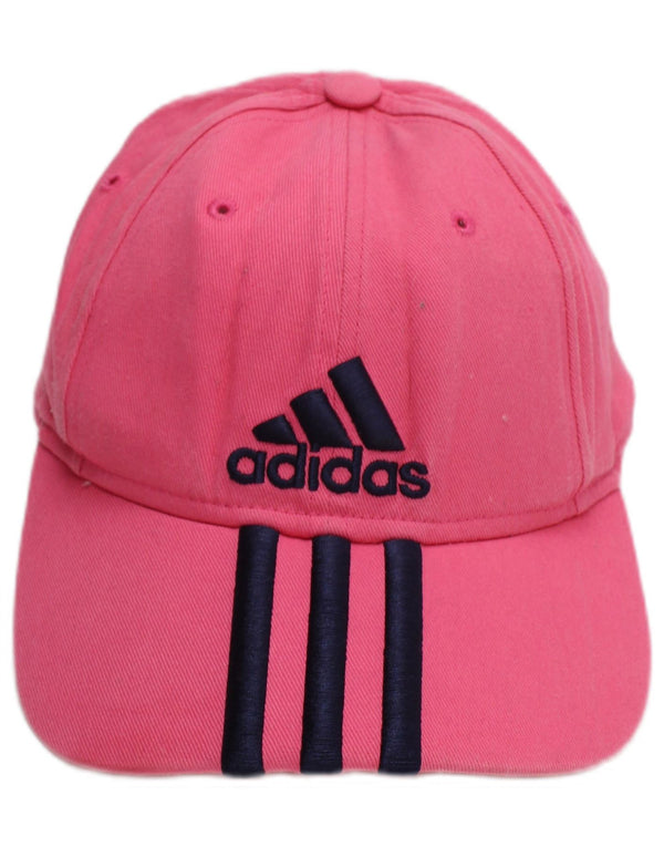 Γραφικό καπέλο μπέιζμπολ Adidas Girls One Size Ροζ ριγέ βαμβακερό