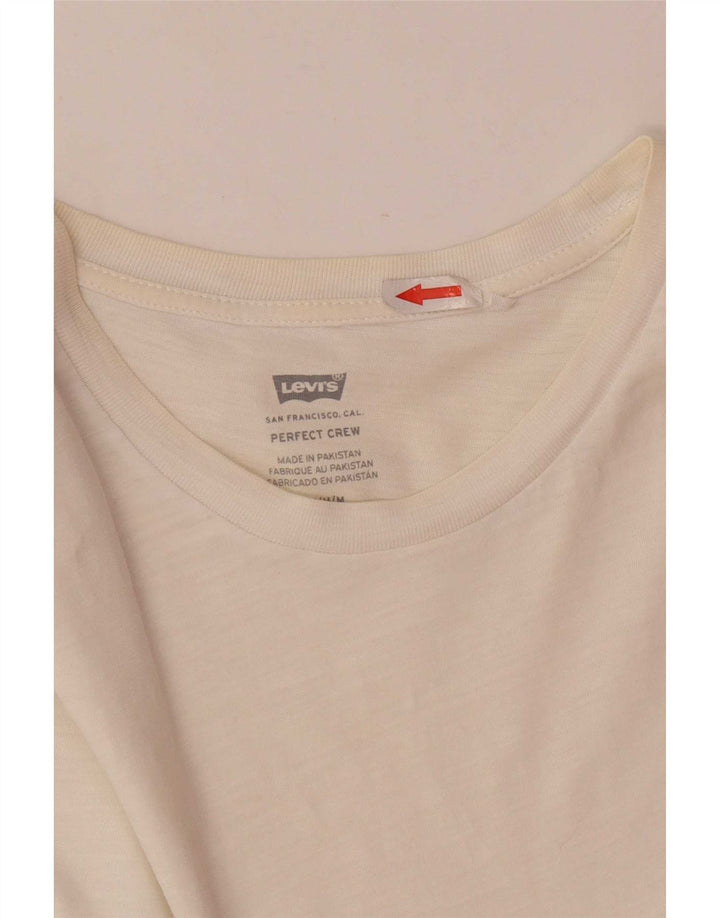 Γυναικείο T-Shirt Levi's Top UK 14 μεσαίο λευκό βαμβακερό