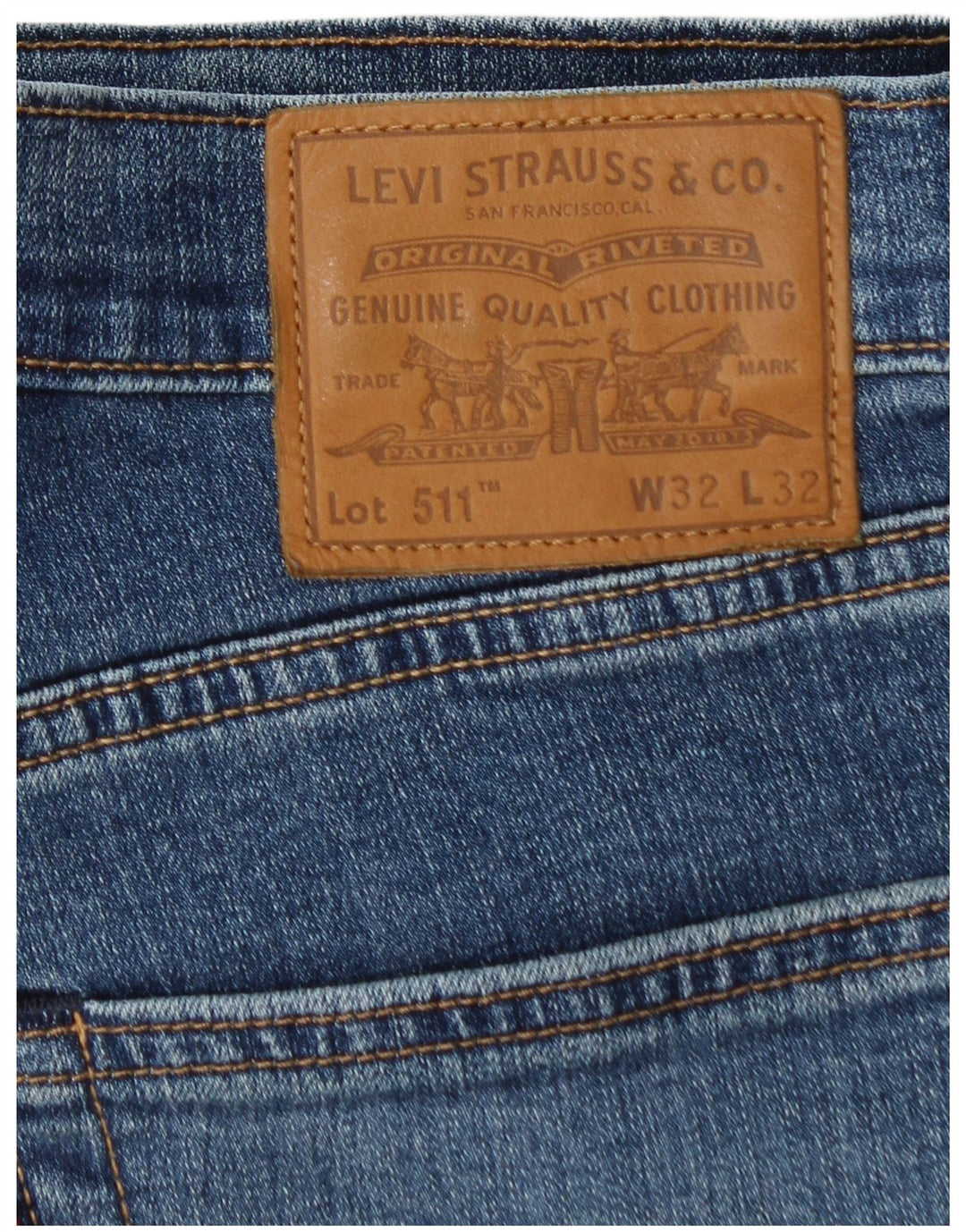Levi's Mens 511 Slim Jeans W32 L32 Blue Cotton