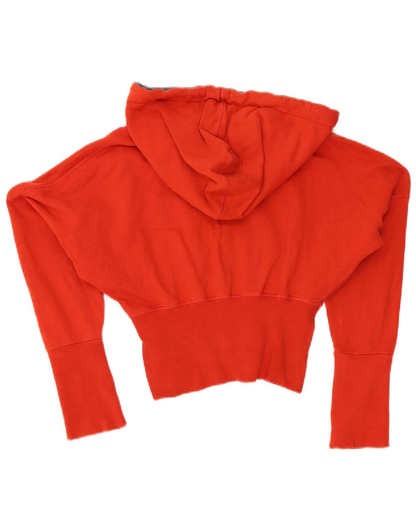 Levi's Womens Crop Hoodie Jumper UK 8 Small Orange Cotton