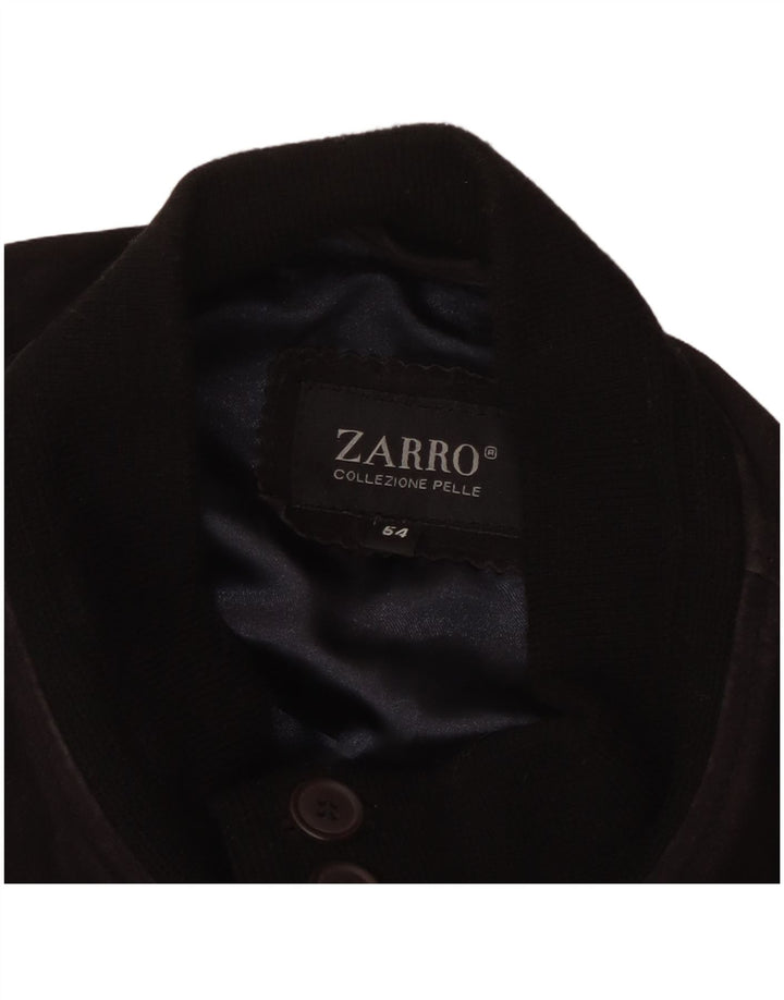 ZARRO Ανδρικό Suede Bomber Jacket IT 54 2XL Μαύρο Δερμάτινο