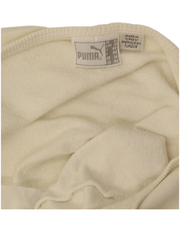Puma Womens Graphic Crop Halter Top 16 Large Off White