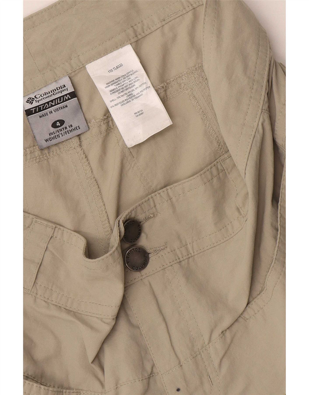 Columbia Γυναικείο Σορτς Cargo Titanium US 4 Small W32 Μπεζ νάιλον