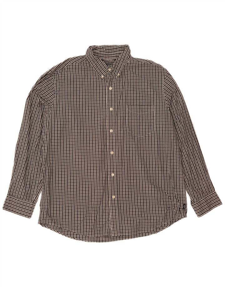 Chaps Ανδρικό πουκάμισο XL Μαύρο βαμβακερό Gingham