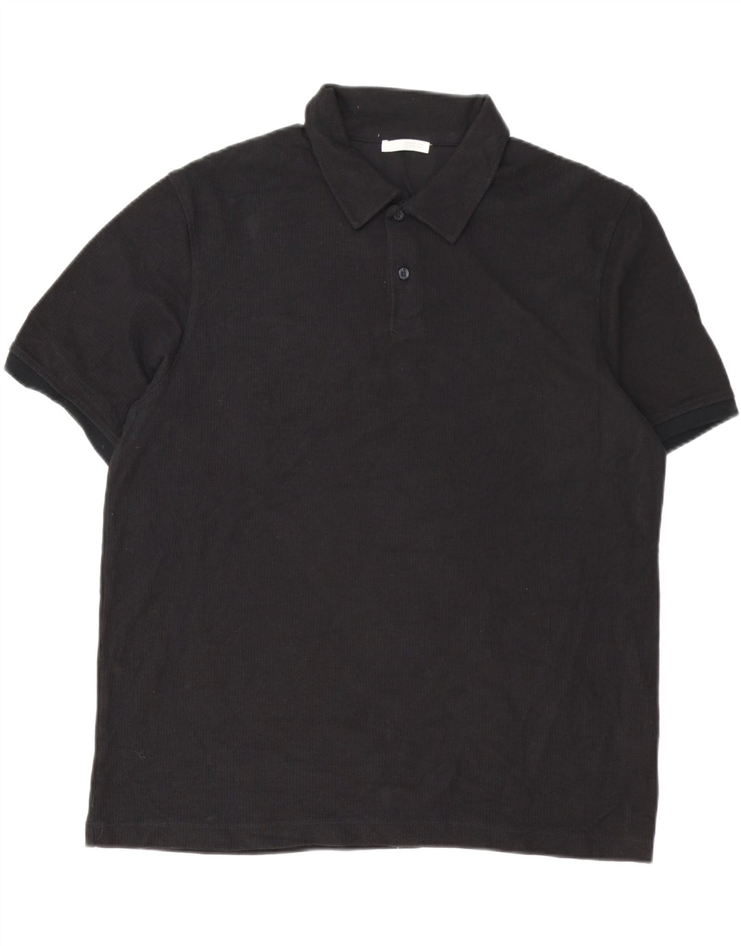 ZARA Mens Polo Shirt XL Black Cotton