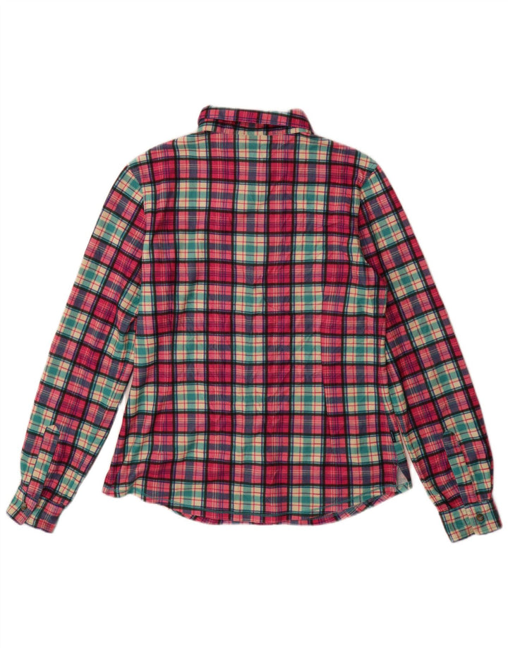 BRUGI Γυναικείο Φανελένιο Πουκάμισο UK 14 Μεγάλο Ροζ Έλεγχο