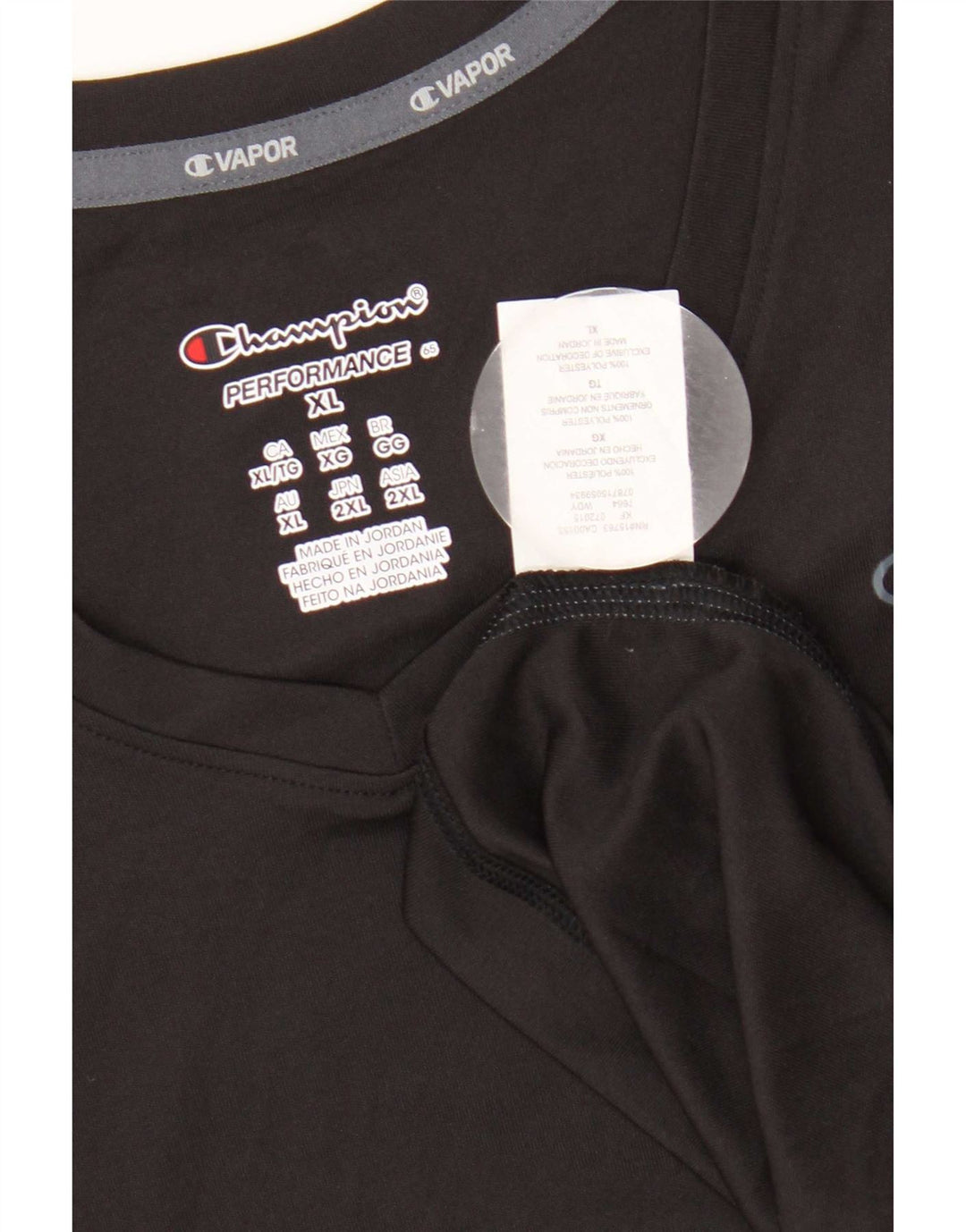 Champion Γυναικείο T-Shirt Top UK 18 XL Μαύρο Πολυεστέρας