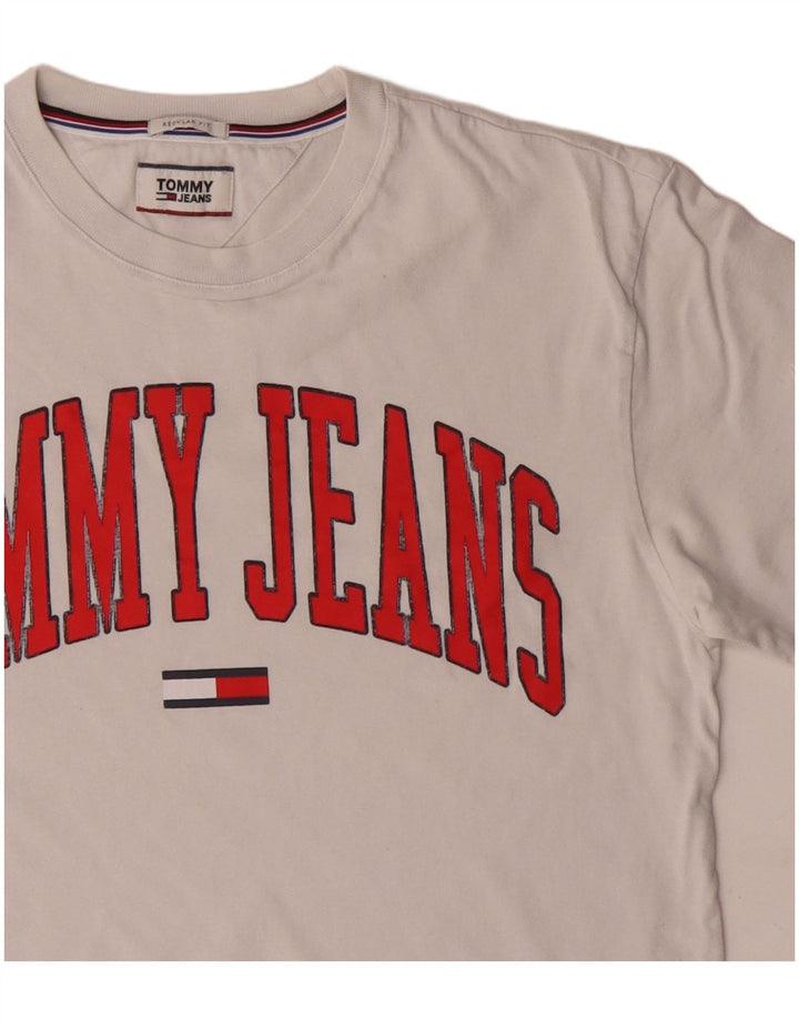 Tommy Hilfiger Ανδρικό T-Shirt Regular Fit Top από μεσαίο λευκό βαμβακερό