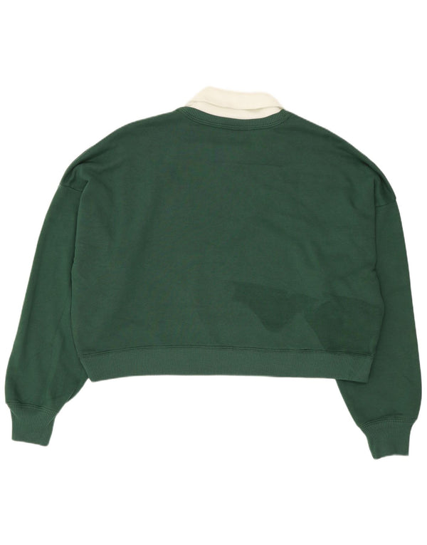 Γυναικείο φούτερ Hollister Crop Oversized Jumper UK 14 Μεσαίο πράσινο βαμβακερό