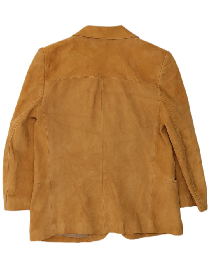 Monpel Γυναικείο Μπουφάν 2 κουμπιών Suede Blazer IT 48 XL Δερμάτινο μπεζ