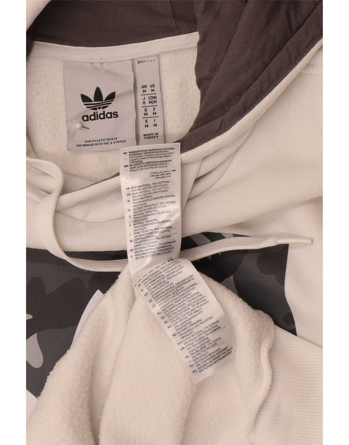 Adidas Ανδρικό κουκούλα με κανονική εφαρμογή γραφικό, μεσαίο λευκό βαμβακερό