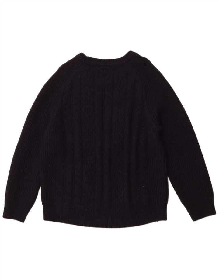 Fat Face Γυναικείο πουλόβερ με λαιμόκοψη UK 22 3XL Navy Blue Wool