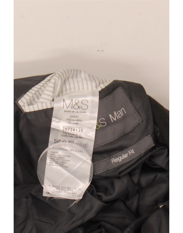 Marks & Spencer Ανδρικό τζάκετ με κανονική εφαρμογή 2 κουμπιών UK 40 Large Grey