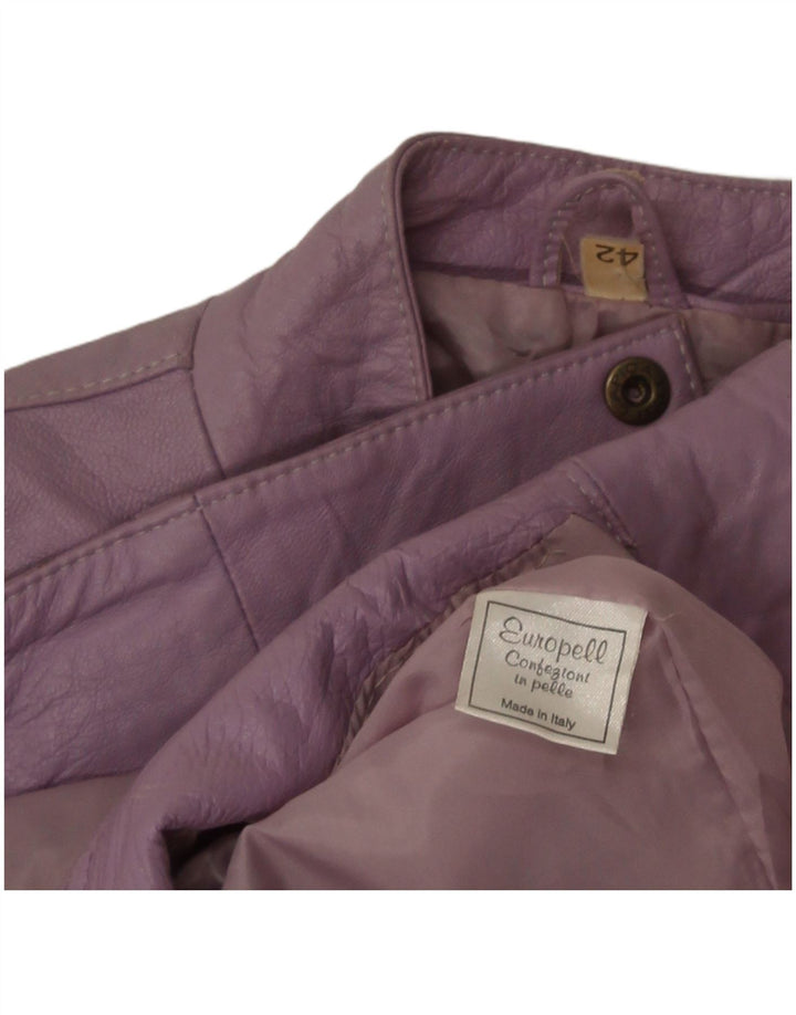Vintage Γυναικείο Bomber Δερμάτινο Μπουφάν IT 42 Medium Purple Leather