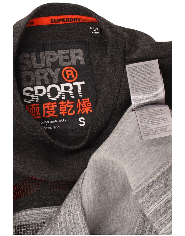 Ανδρικό γραφικό φούτερ Superdry Jumper Μικρό γκρι ριγέ πολυεστέρα