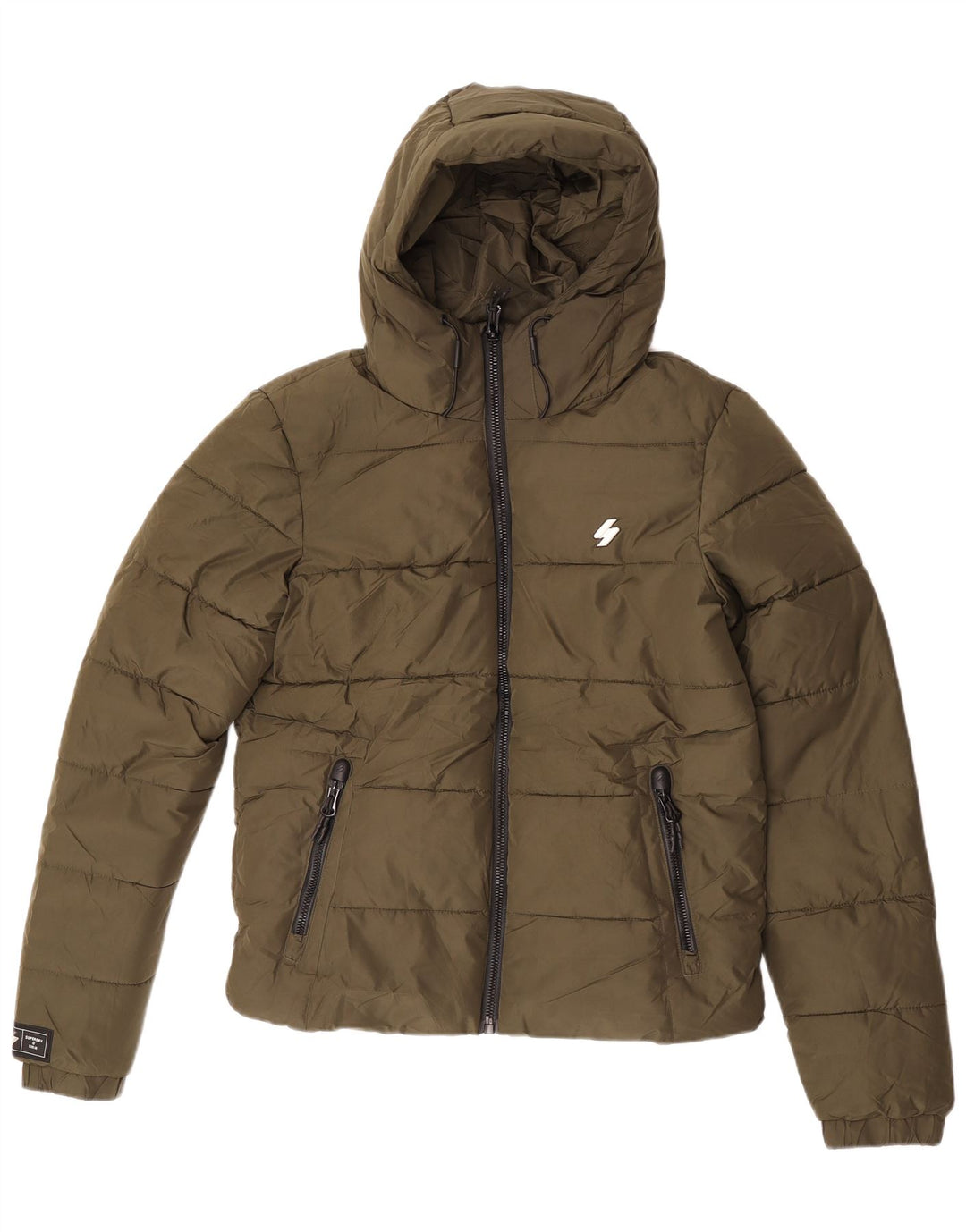 Superdry Ανδρικό μπουφάν με κουκούλα UK 36 Small Khaki Polyester