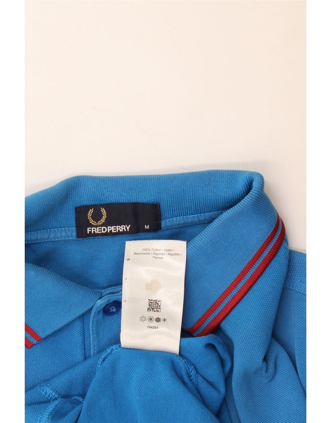 Fred Perry Ανδρικό πουκάμισο πόλο με μεσαίο μπλε βαμβακερό ριγέ