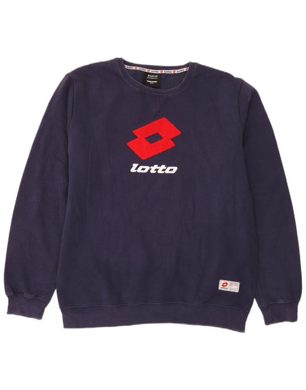 Ανδρικό γραφικό φούτερ Lotto Jumper 2XL Navy Blue Cotton