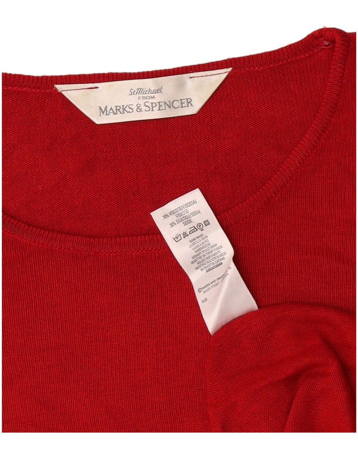 Marks & Spencer Γυναικείο T-Shirt Top UK 14 μεγάλη κόκκινη βισκόζη