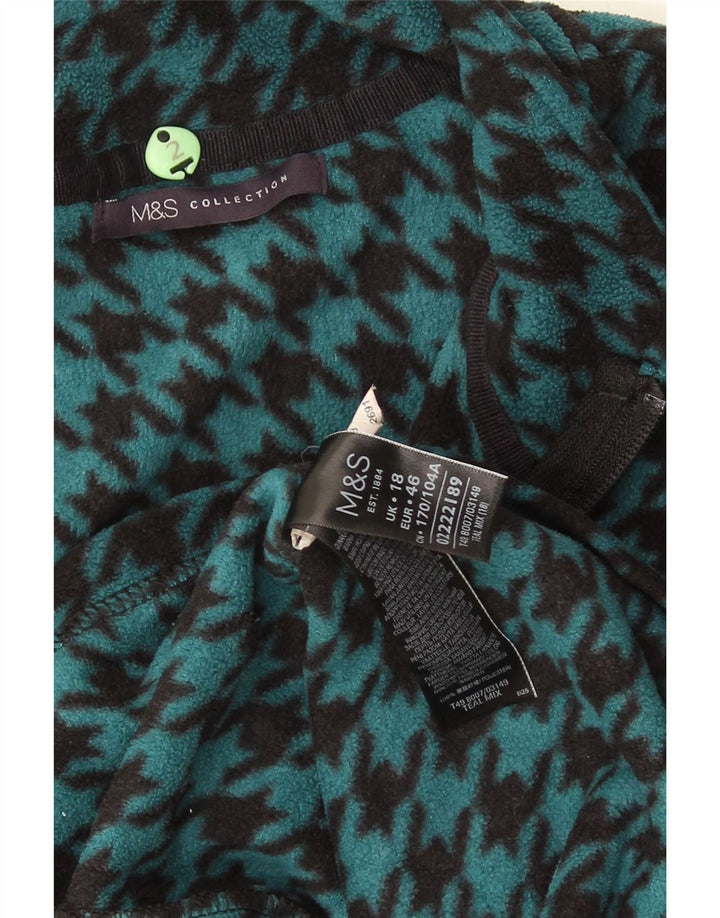 Marks & Spencer Γυναικείο Fleece Jacket UK 18 XL Turquoise Houndstooth