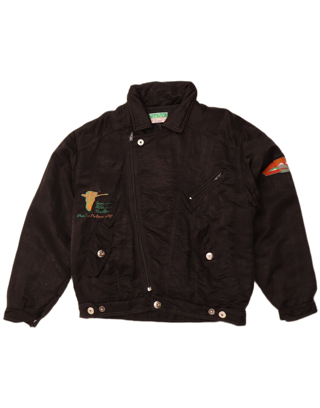 Ανδρικό DERNIC Alaska Naval Base Graphic Bomber Jacket UK 40 Large Black 80s