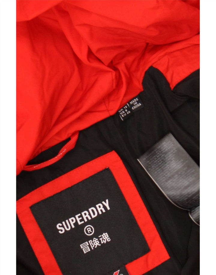 Superdry γυναικείο μπουφάν με κουκούλα UK 12 μεσαίο κόκκινο πολυεστέρας