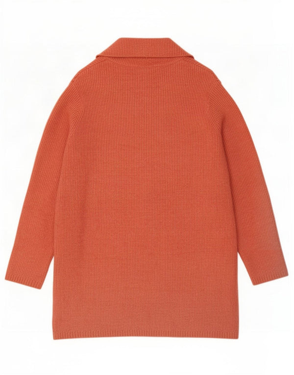 Marks & Spencer Γυναικείο Longline ανοιχτό πουλόβερ ζακέτα UK 12 Medium Orange