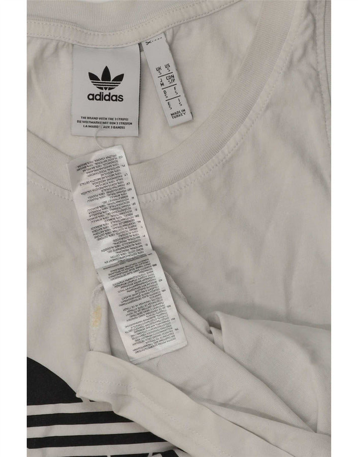 Γυναικείο γραφικό γιλέκο Adidas Top UK 10 Small λευκό βαμβακερό
