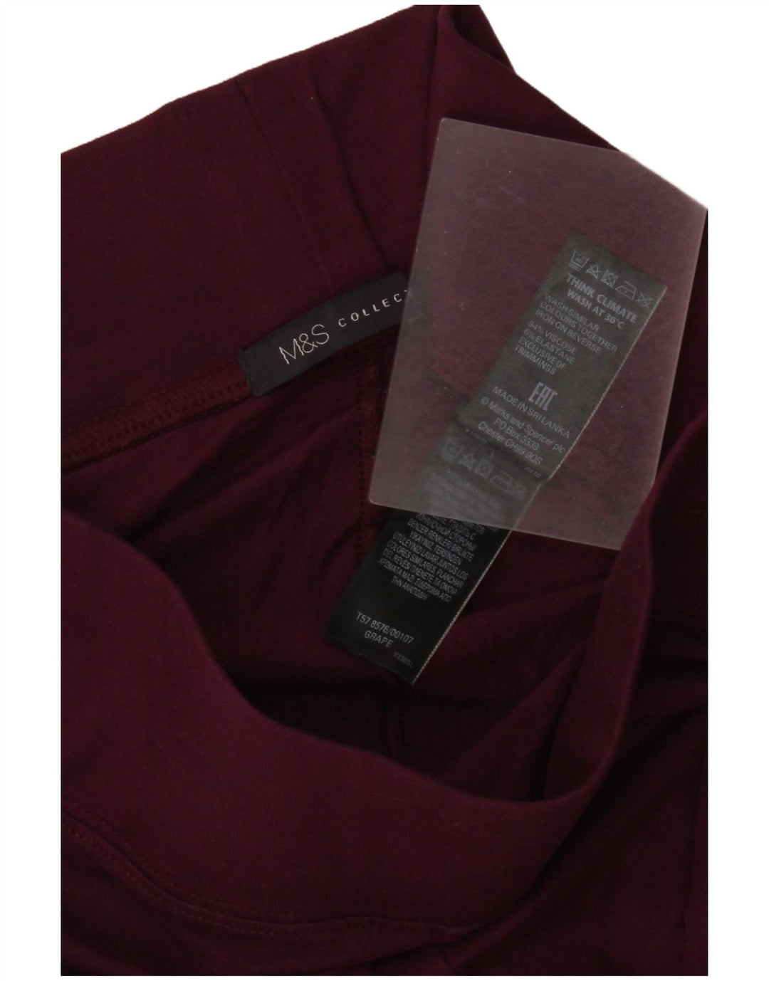 Marks & Spencer Γυναικεία Κολάν UK 10 Small Burgundy Viscose