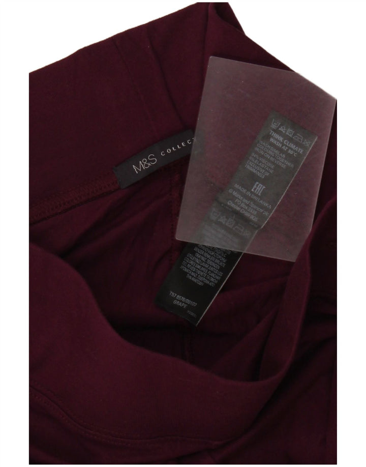 Marks & Spencer Γυναικεία Κολάν UK 10 Small Burgundy Viscose