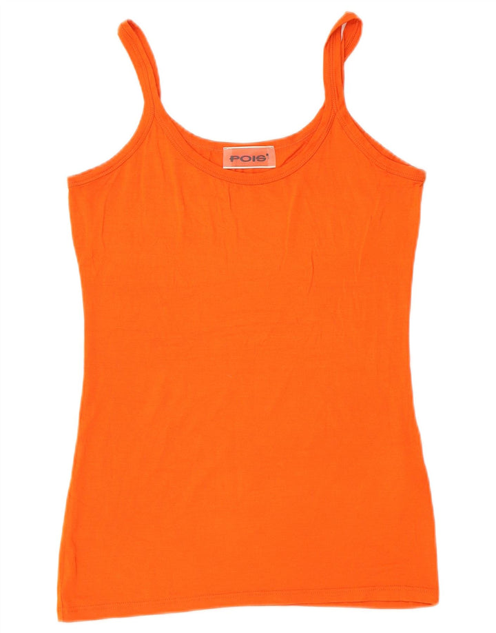 Vintage γυναικείο Cami Top UK 14 Μεγάλη πορτοκαλί βισκόζη