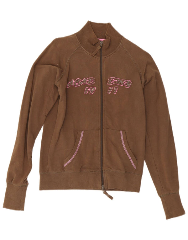 Γυναικεία φόρμα γραφικών Fila Top Jacket UK 10 Small Khaki Cotton
