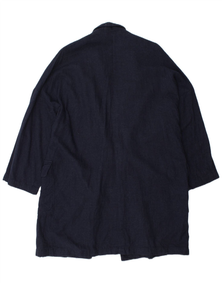 Γυναικείο παλτό ZARA Oversized UK 16 Large Navy Blue Viscose